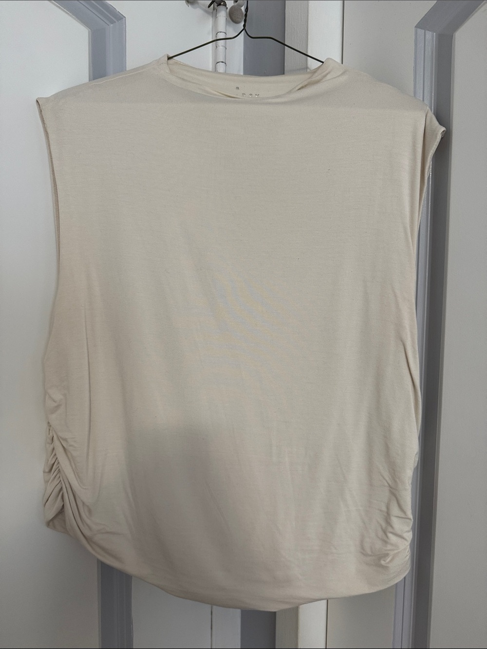 a new day Sleeveless Ruched Side Tank - Cream